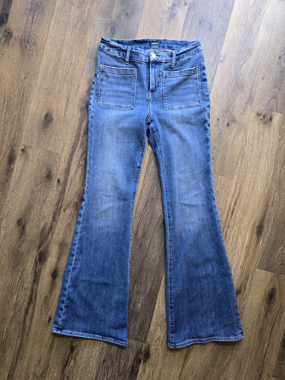 Express 70's Flare Mid Rise Ultra Hyper Stretch Womens Jeans